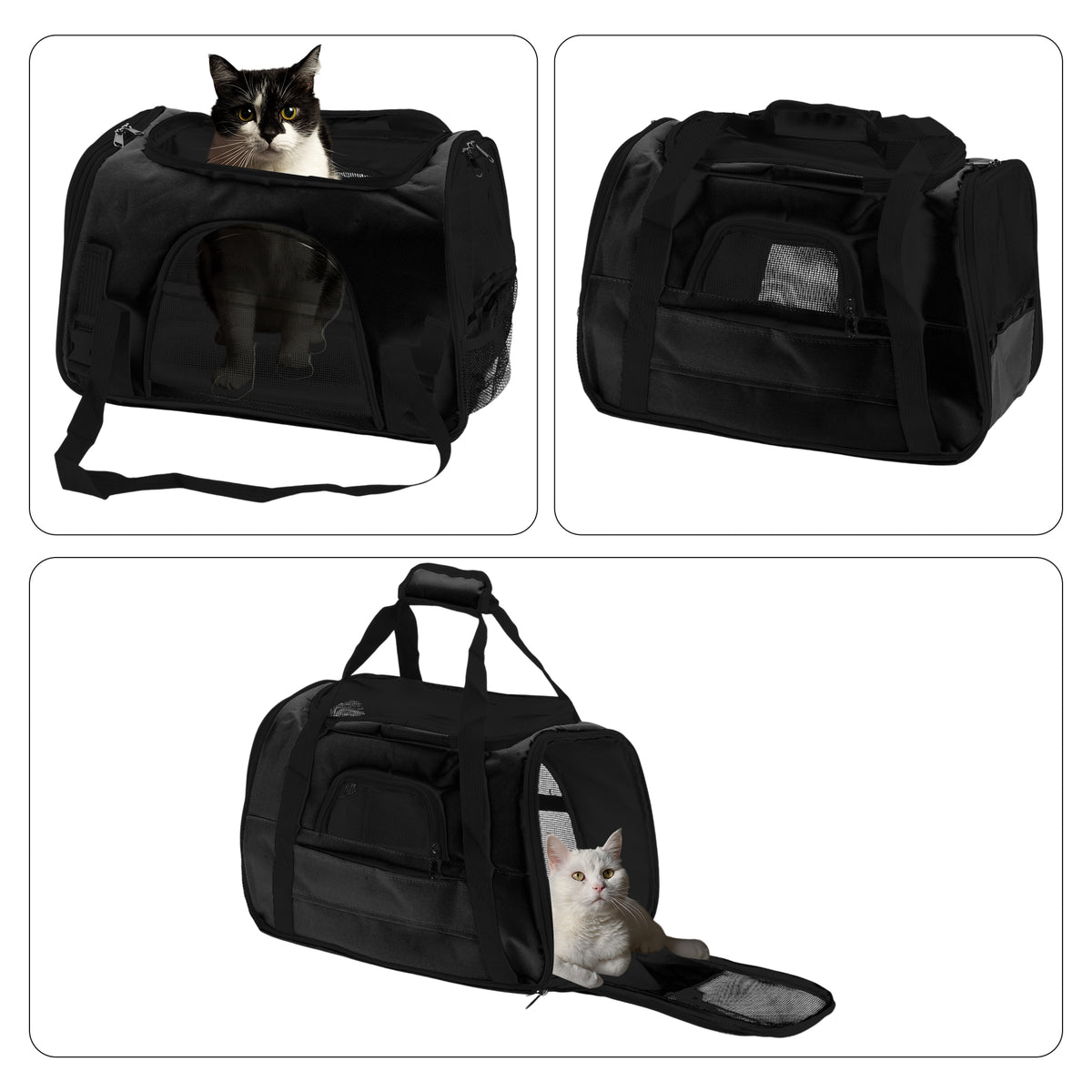Unique Bargains Foldable Pet Carrier Bag  with Removable Plush Mat Black — product image 7