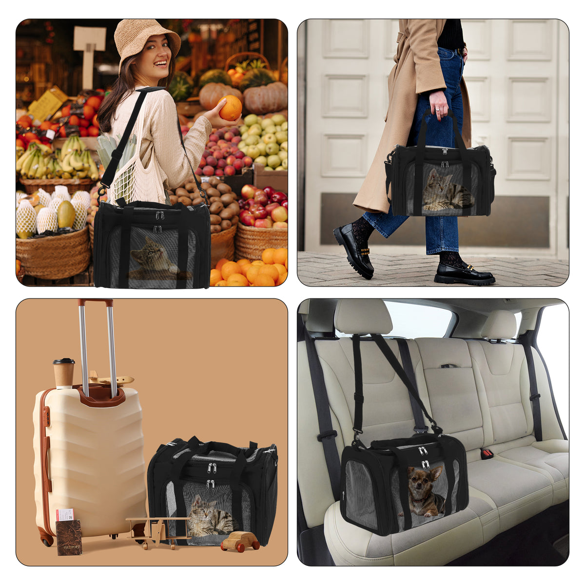 Unique Bargains Foldable Transport Box with Removable Plush Mat Black — product image 6