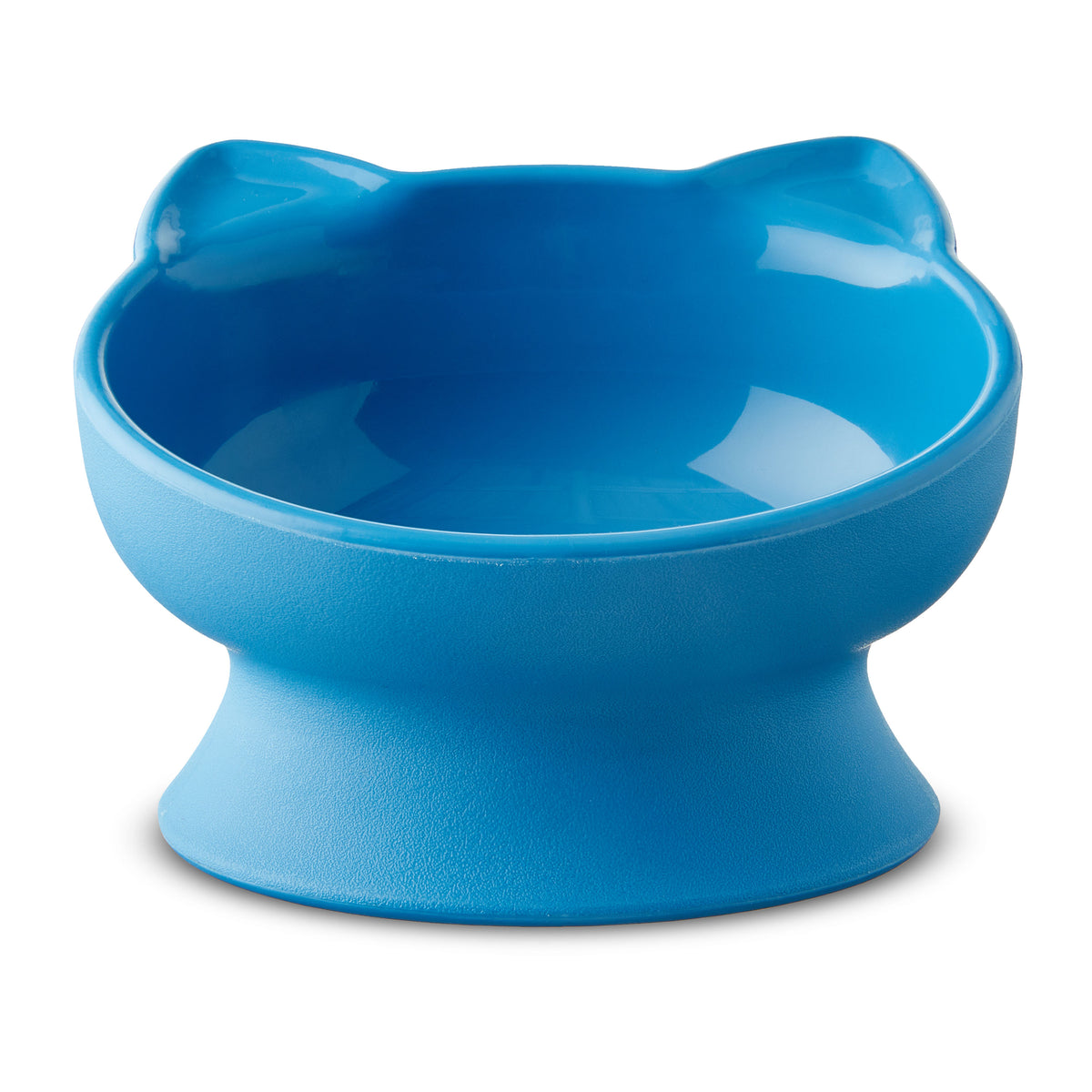 Vibrant Life 0.8-Cup Plastic Elevated Cat Ear Bowl, Blue
