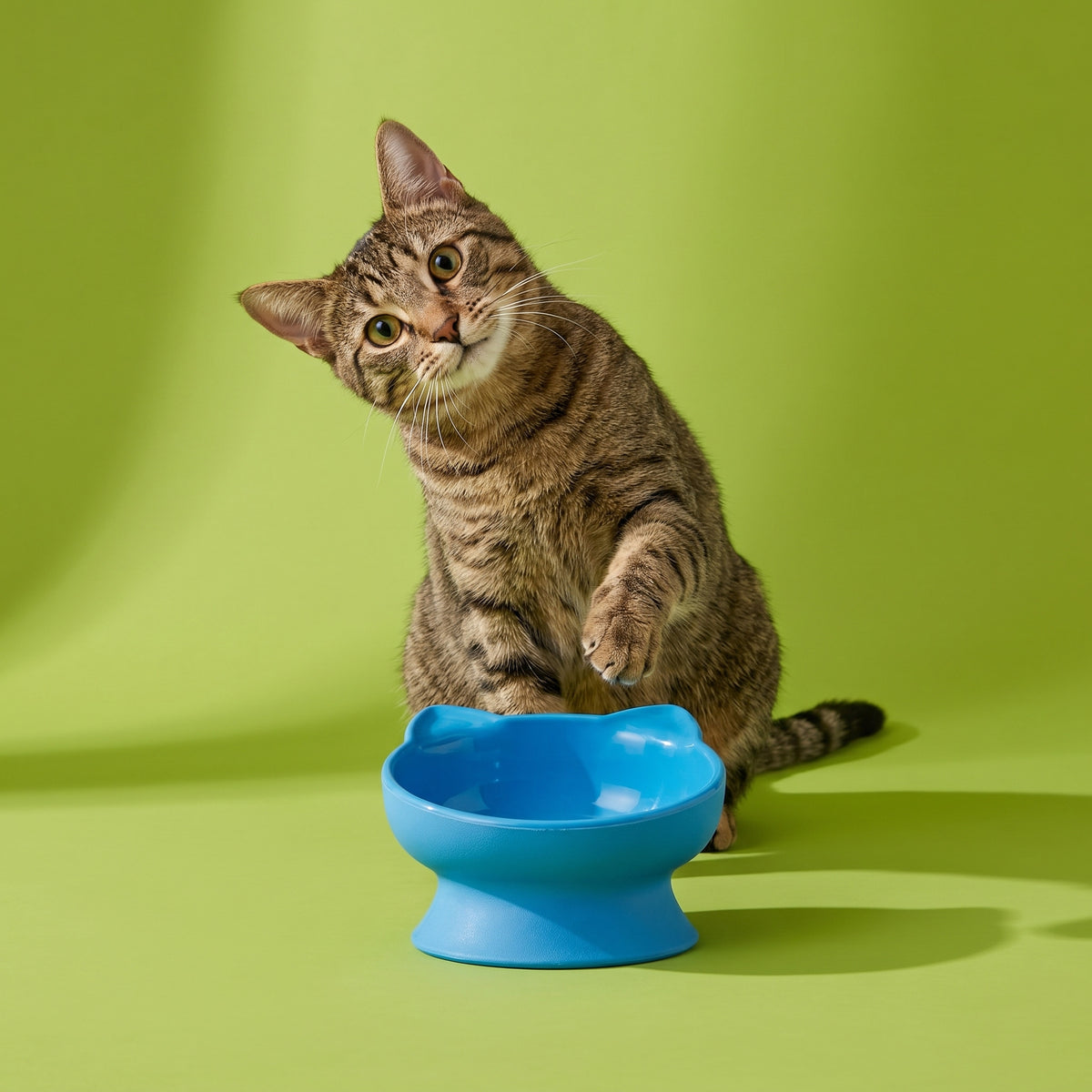 Vibrant Life 0.8-Cup Plastic Elevated Cat Ear Bowl, Blue — product image 2