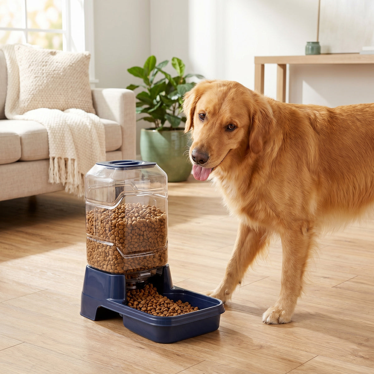 Vibrant Life 10 lb Gravity Feeder for Large Pets, Navy — product image 3