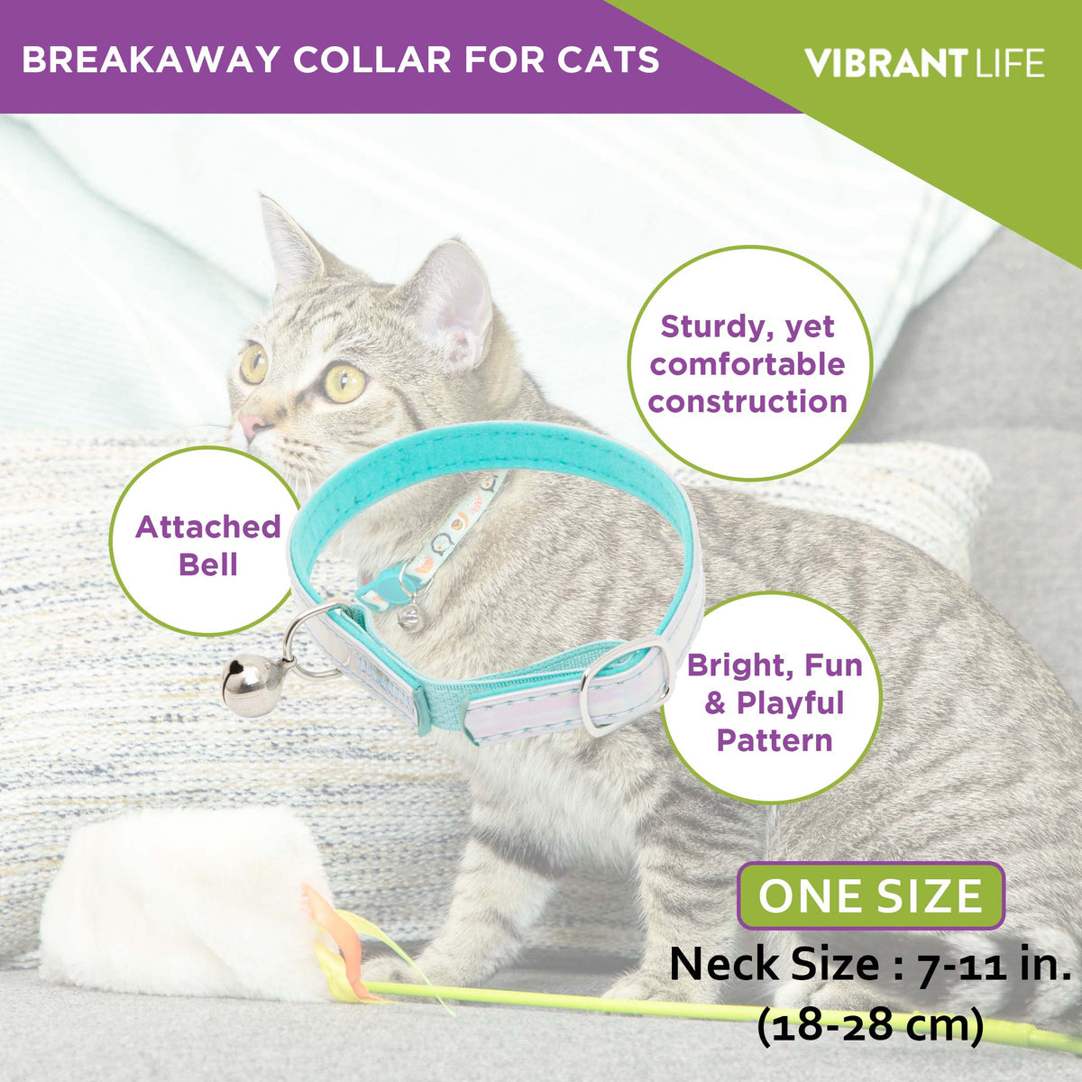 Vibrant Life 2-Pack Cat Collar, Teal and Blue Rhinestone, One Size — product image 11
