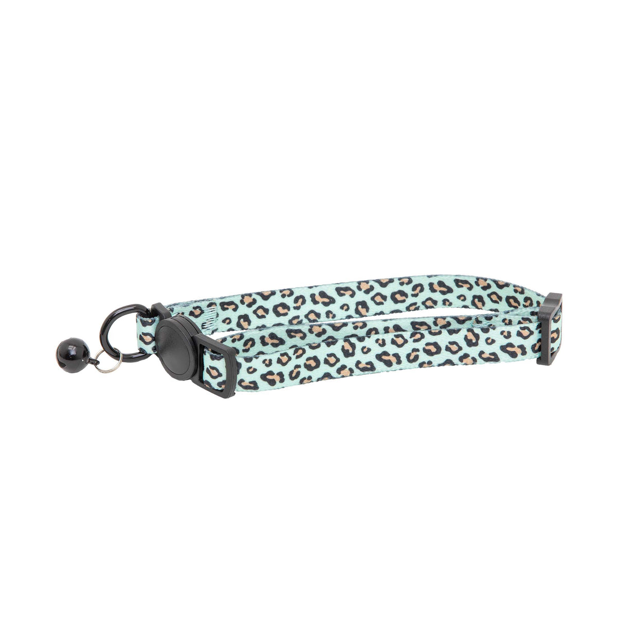 Vibrant Life 2-Pack Wide Cat Collar, Black with Silver Dots, and Mulit Leopard, One Size — product image 2