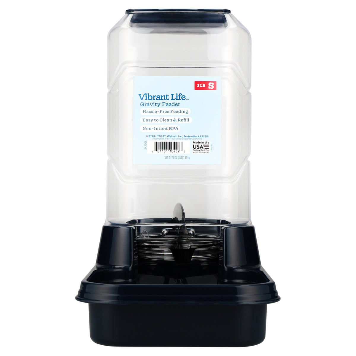 Vibrant Life 3 lb Gravity Feeder for Small Pets, Navy — product image 8
