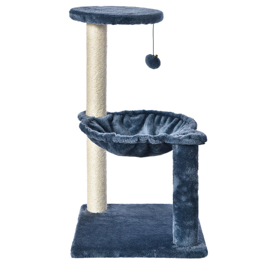 Vibrant Life 3-Level Cat Tower with Hammock, Blue, 26.7"