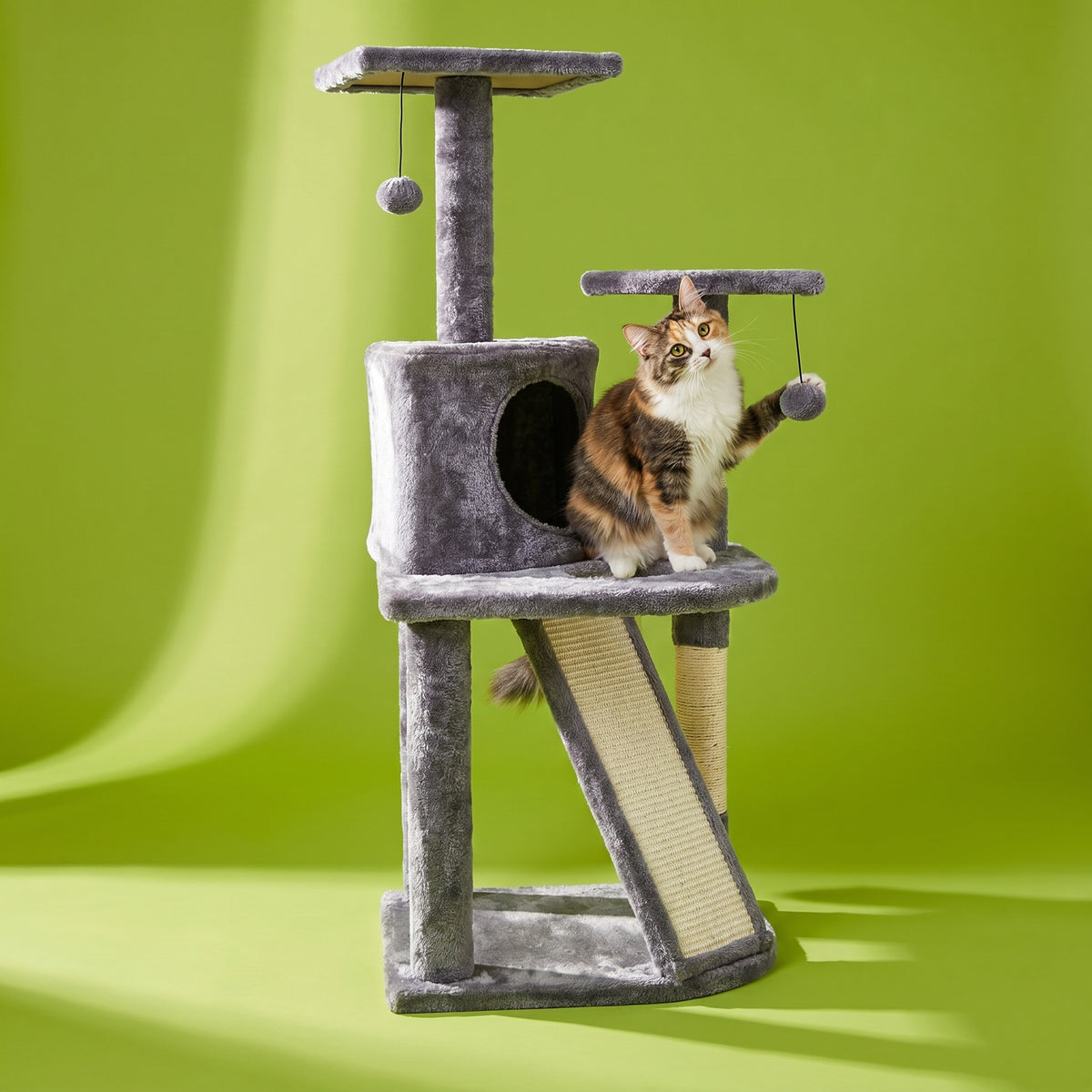 Vibrant Life 5-Level Multi-Functional Cat Tree Condo, Gray, 44.5" — product image 2