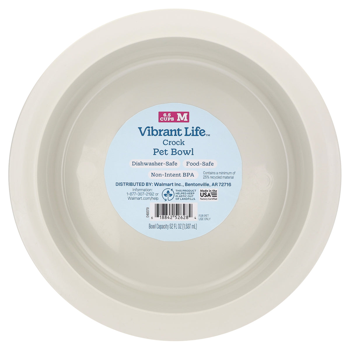 Vibrant Life 6.5-Cup Medium Crock Pet Bowl, Light Beige — product image 8