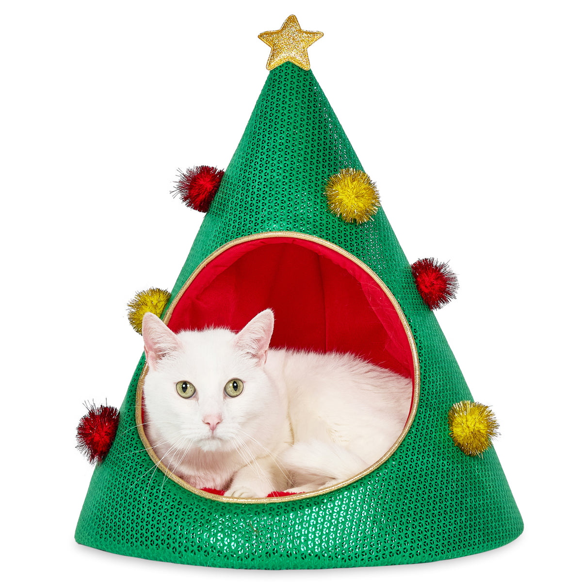 Vibrant Life Christmas Tree Holiday Pet Bed, Green and Red, 16 in x 19 in — product image 6