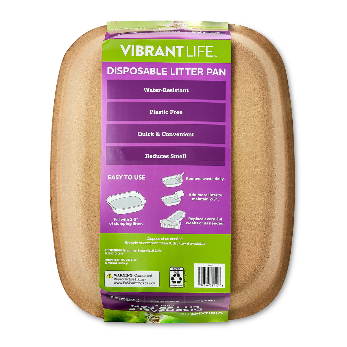 Vibrant Life Disposable Water-Resistant Cat Litter Box, 3 Count — product image 4