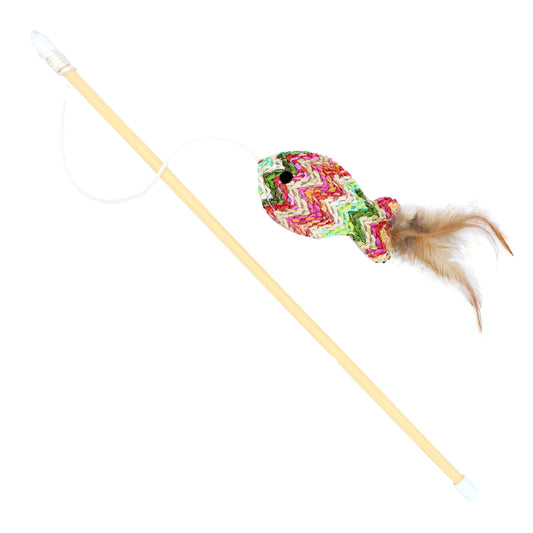 Vibrant Life Fish Teaser Wand Cat Toy with Catnip, 18 in