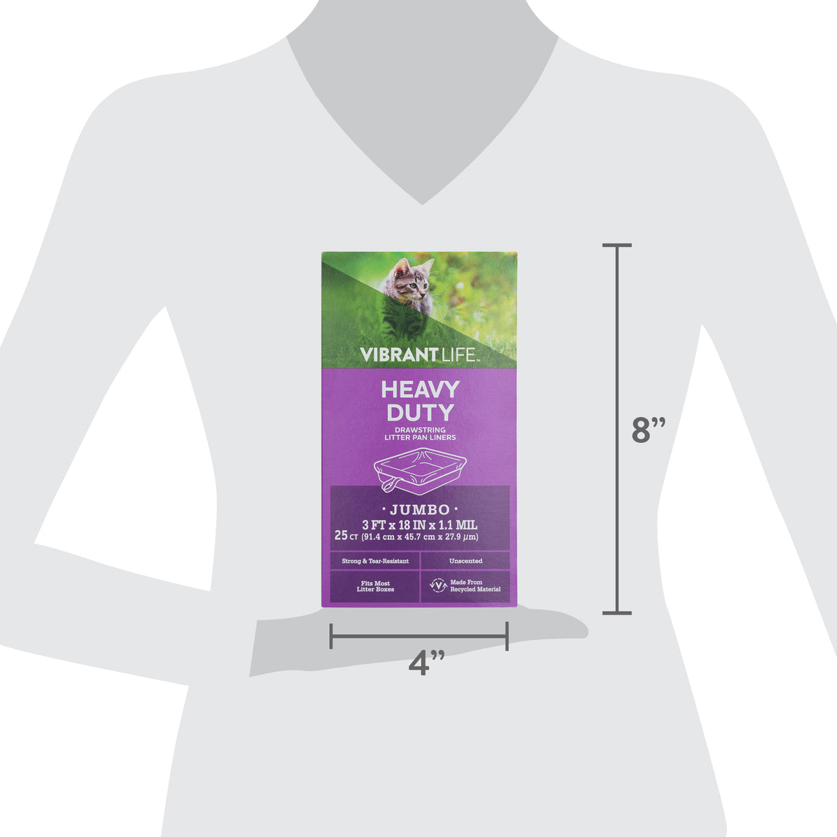 Vibrant Life Heavy Duty Jumbo Drawstring Litter Pan Liners, Unscented, 25 Count — product image 5