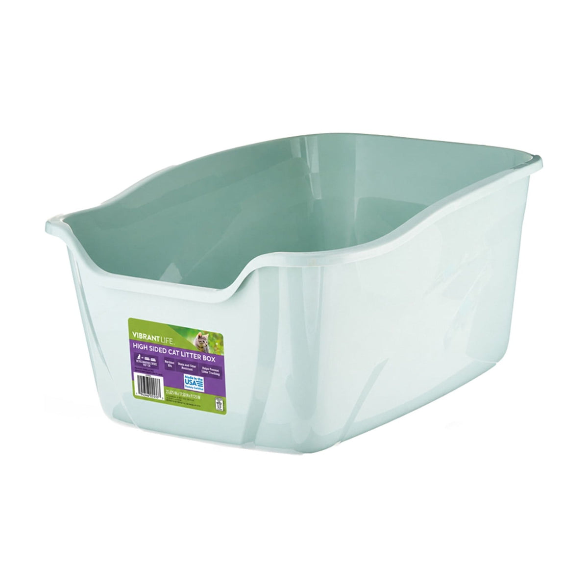 Vibrant Life High-Sided Open Cat Litter Box, XL, Green — product image 5