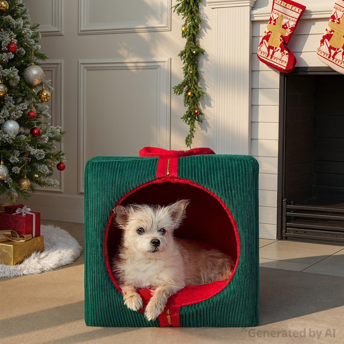 Vibrant Life Holiday Gift Small Pet Bed, Red and Green, 16 in x 15 in x 16 in — product image 5