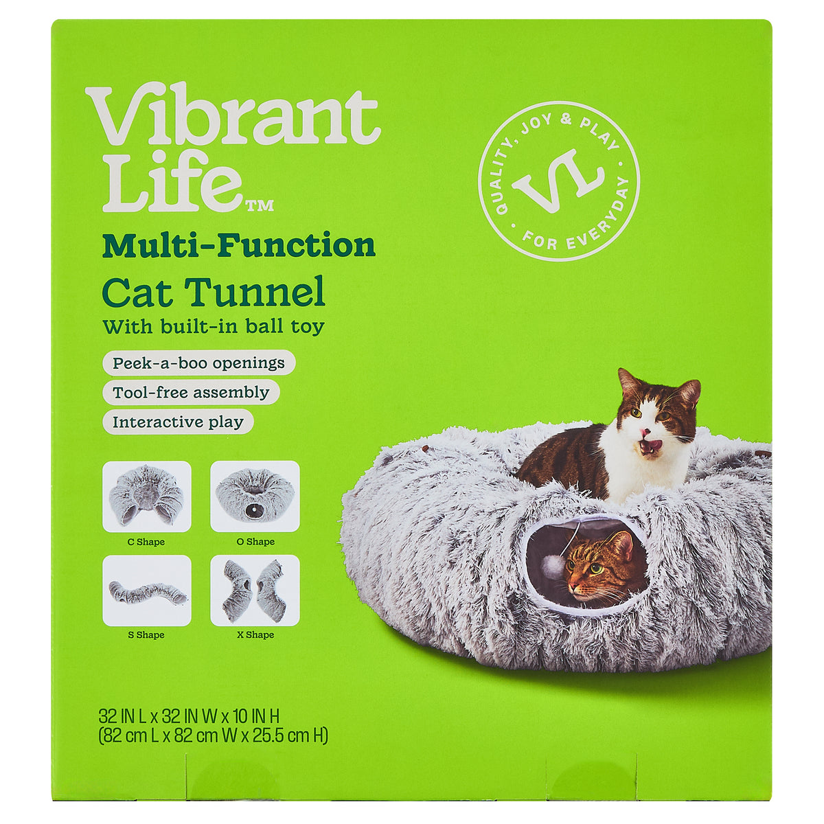 Vibrant Life Multi-Function Cat Tunnel, 32", Gray — product image 9