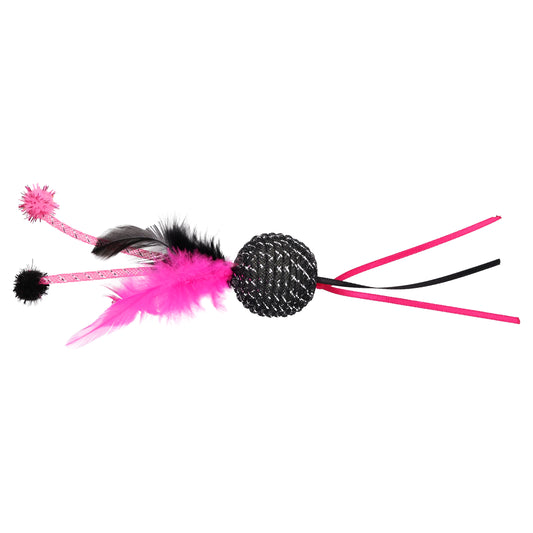 Vibrant Life Pink Mesh Feather Ball Cat Toy