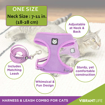 Vibrant Life Purple Sparkle Cat Harness and Leash Set, One Size — product image 5