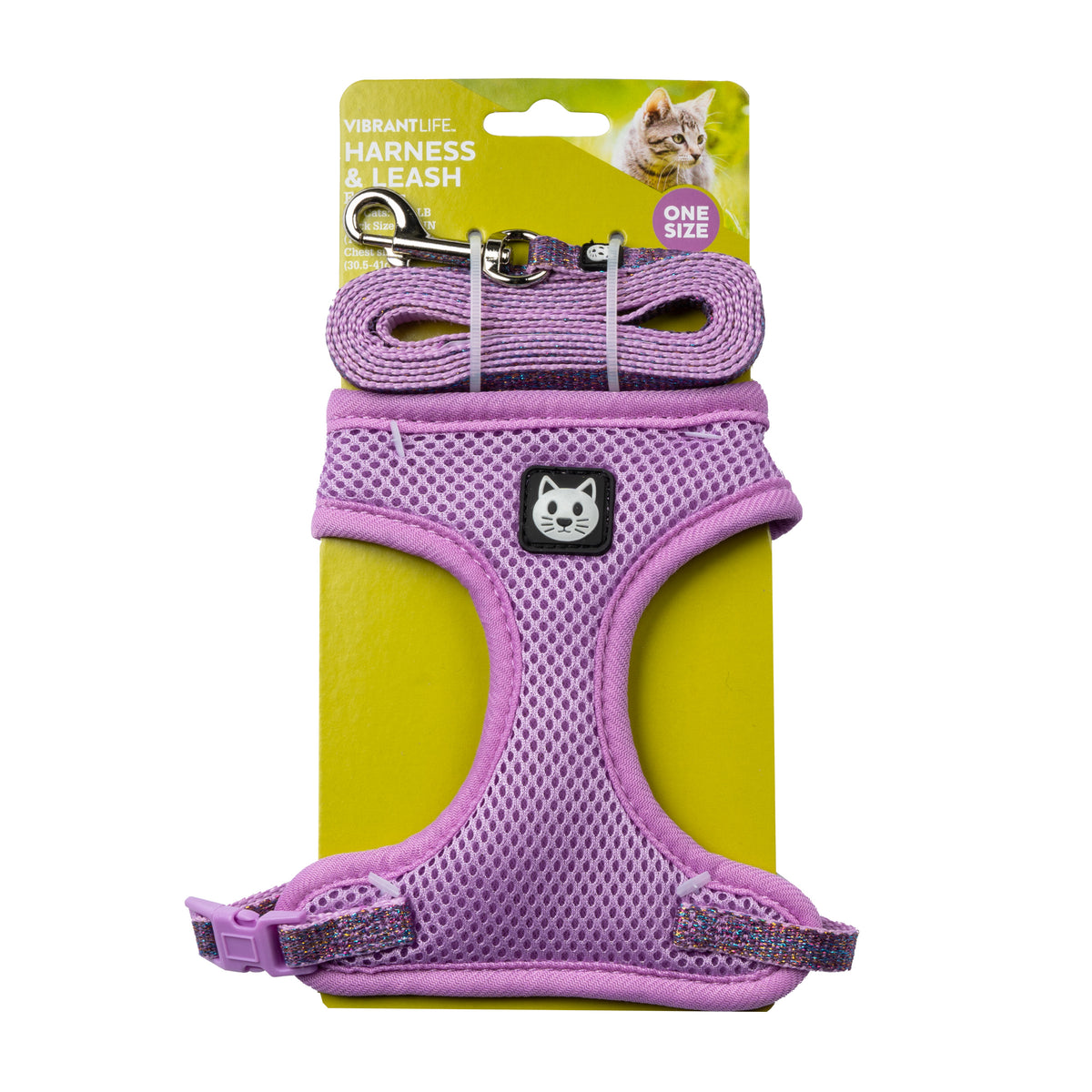 Vibrant Life Purple Sparkle Cat Harness and Leash Set, One Size — product image 6