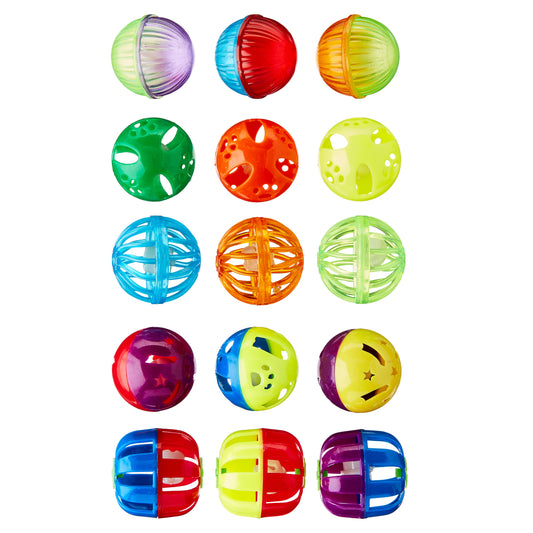 Vibrant Life Value Pack Plastic Ball Cat Toys, 15 Count