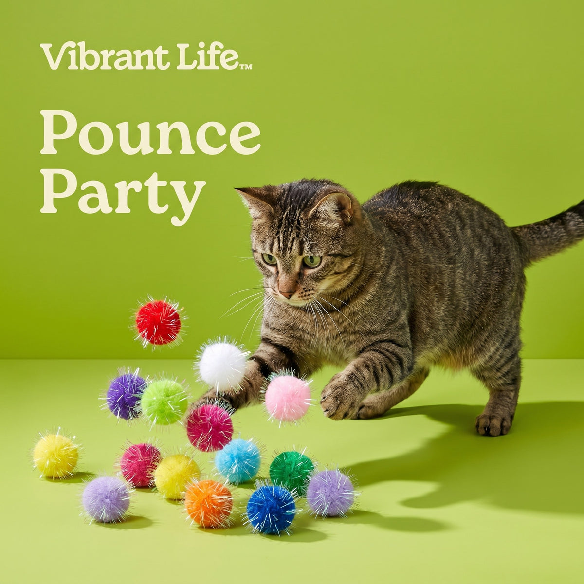 Vibrant Life Value Pack Sparkle Pompom Cat Toys, 12 Count — product image 4