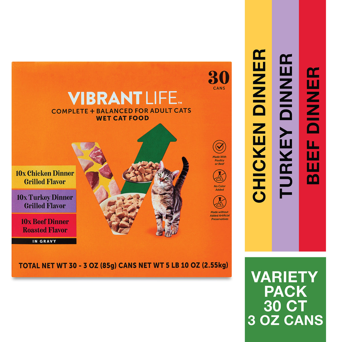 Vibrant Life Variety Pack Grilled & Roasted Flavor in Gravy Wet Cat Food, 30 ct, 3 oz Cans — product image 3