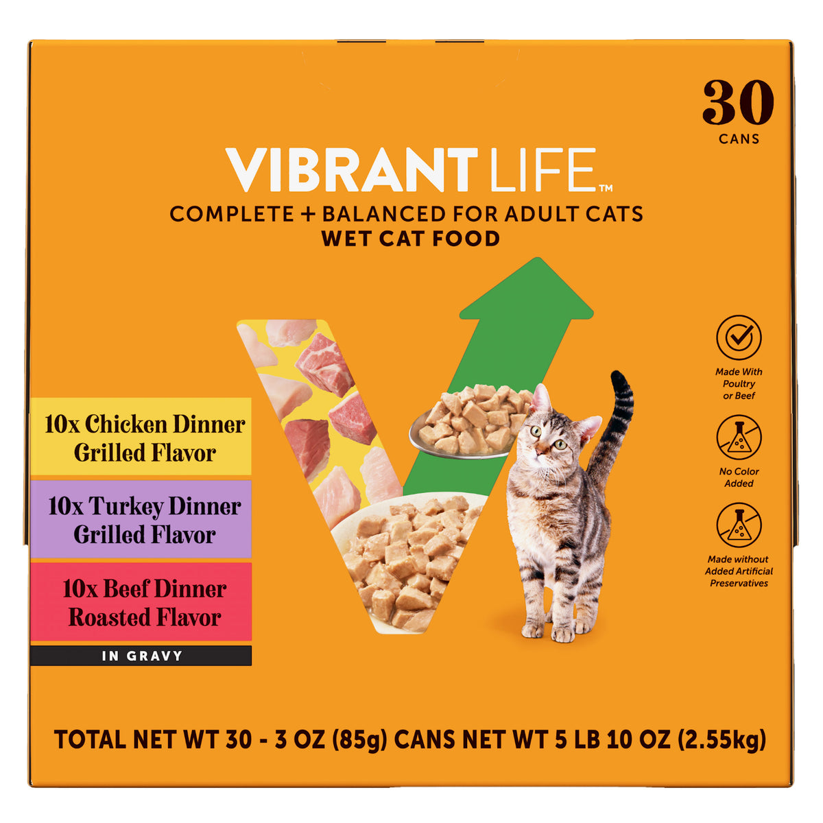 Vibrant Life Variety Pack Grilled & Roasted Flavor in Gravy Wet Cat Food, 30 ct, 3 oz Cans — product image 8