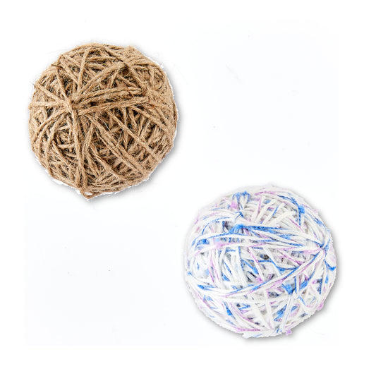 Vibrant Life Yarn Ball Cat Toy with Rattle Sound, 2 Pack