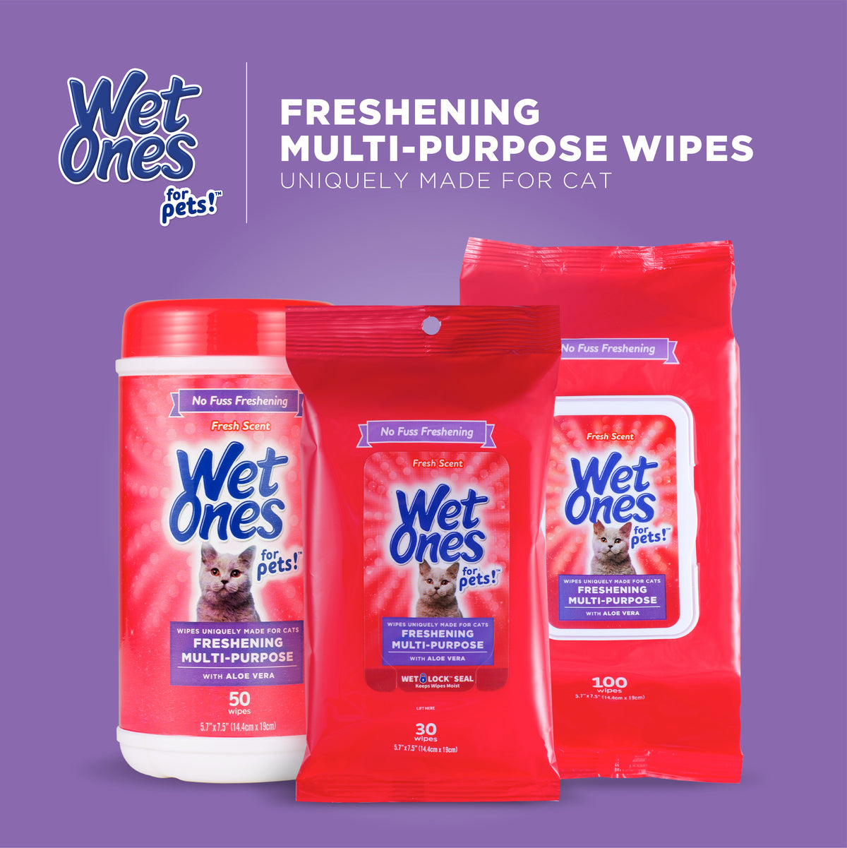 Wet Ones Multipurpose Wipe for Cats - 50 Ct Canister — product image 10