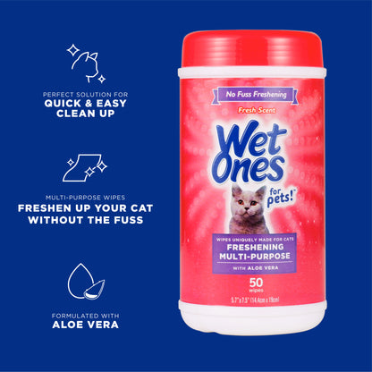 Wet Ones Multipurpose Wipe for Cats - 50 Ct Canister — product image 2